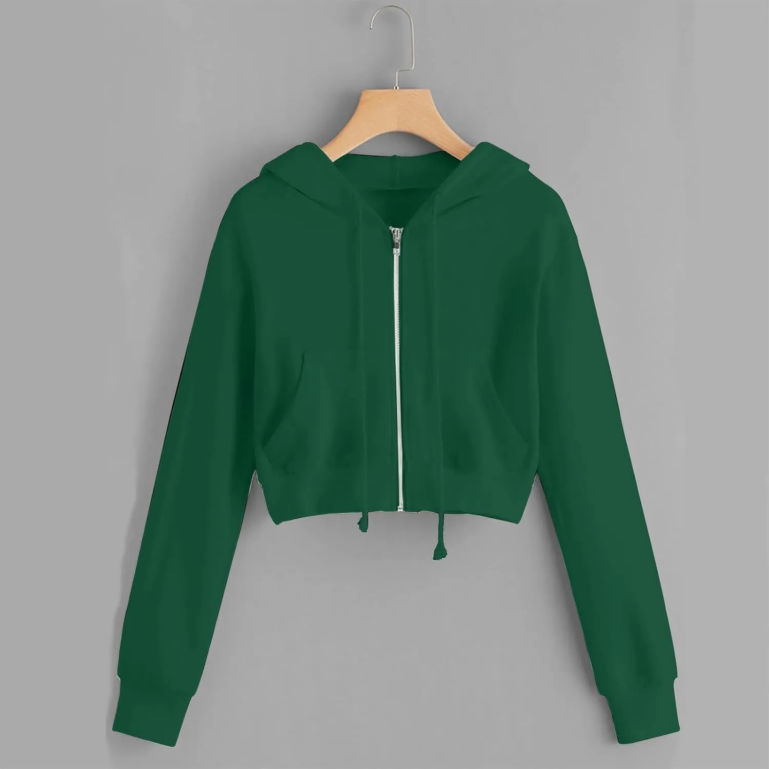 Cropped Zip Up Hoodie Women Lightweight Long Sleeve Crop Tops Womens Cute Hoodies Zipper Fall Sweatshirt