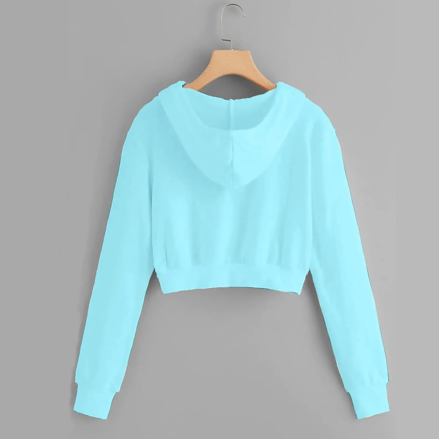 Cropped Zip Up Hoodie Women Lightweight Long Sleeve Crop Tops Womens Cute Hoodies Zipper Fall Sweatshirt