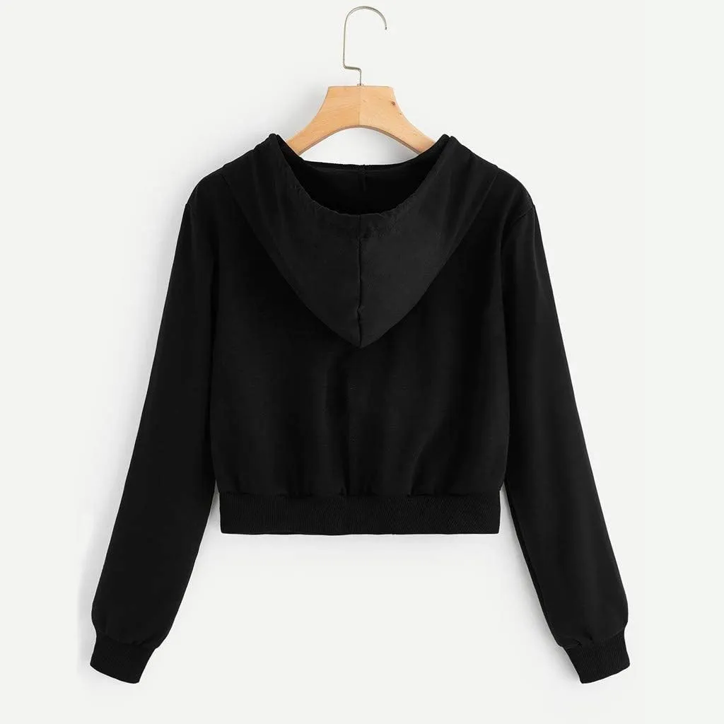 Cropped Zip Up Hoodie Women Lightweight Long Sleeve Crop Tops Womens Cute Hoodies Zipper Fall Sweatshirt