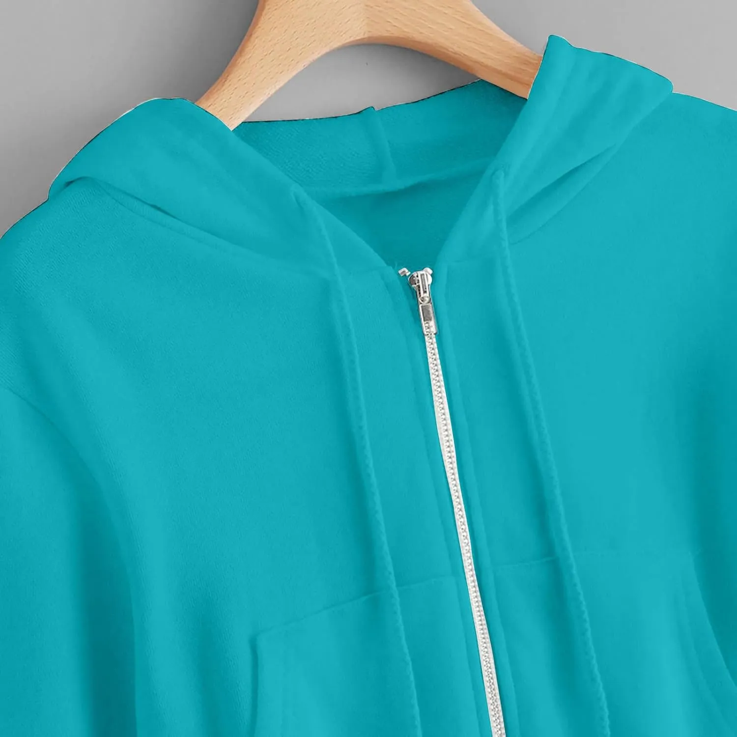 Cropped Zip Up Hoodie Women Lightweight Long Sleeve Crop Tops Womens Cute Hoodies Zipper Fall Sweatshirt