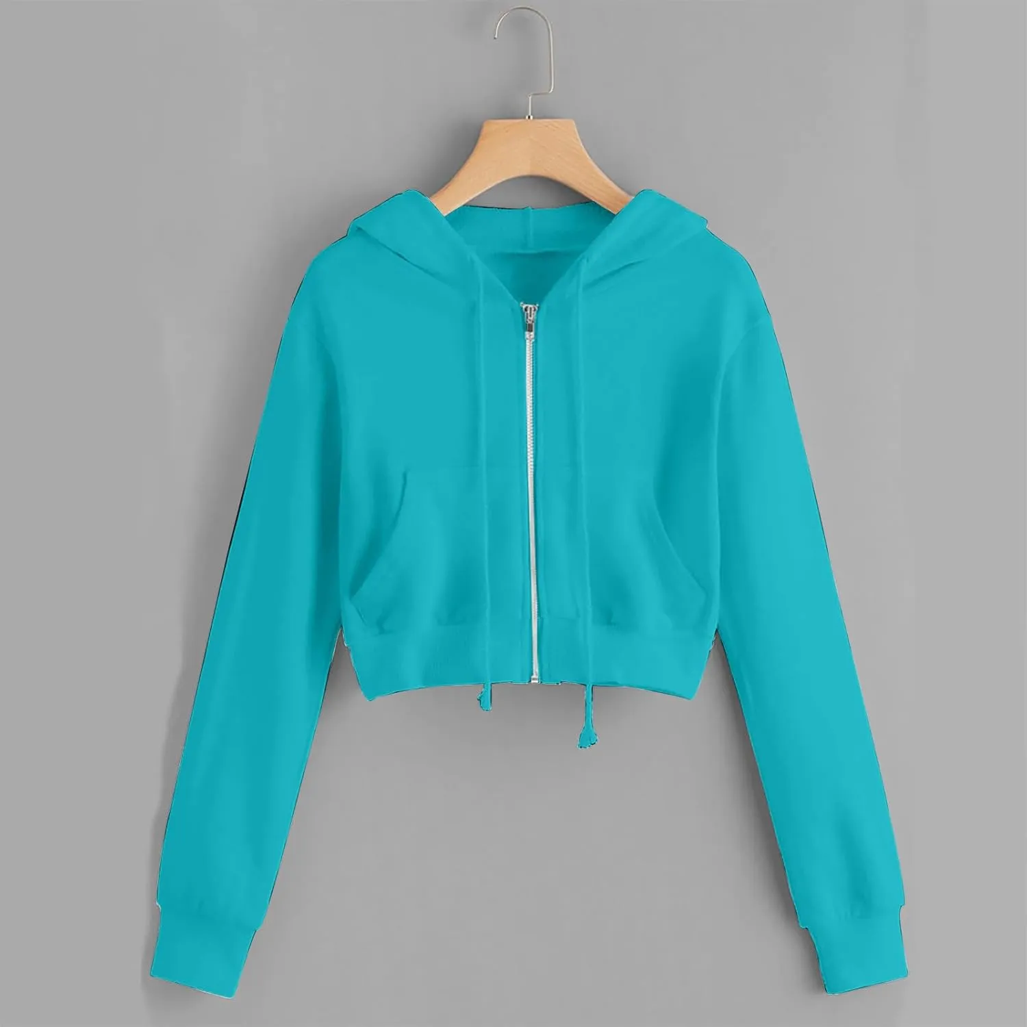 Cropped Zip Up Hoodie Women Lightweight Long Sleeve Crop Tops Womens Cute Hoodies Zipper Fall Sweatshirt