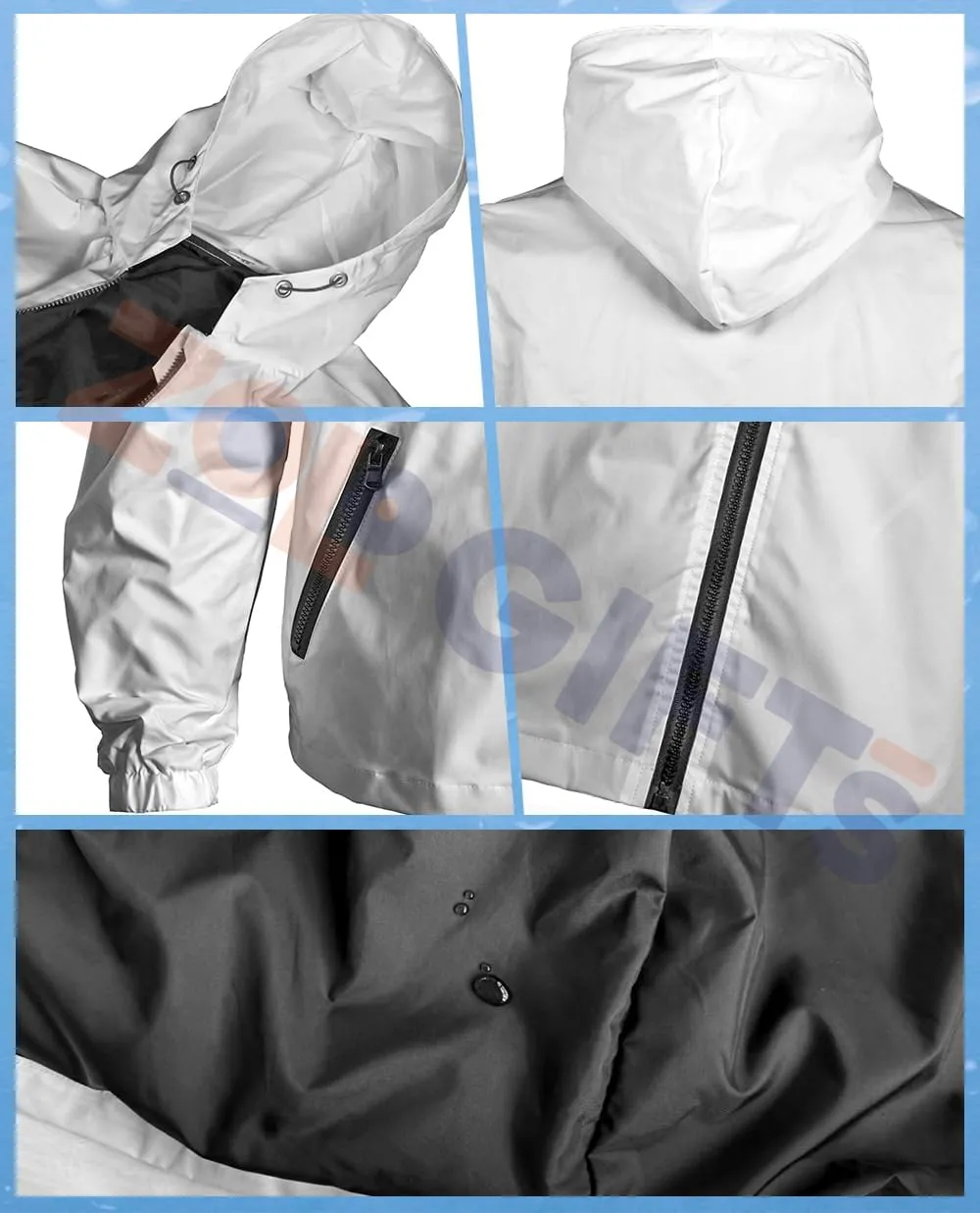 Custom Rain Jacket Women Men, Water Resistant Athletic Running Hooded Lightweight Jacket Windbreaker