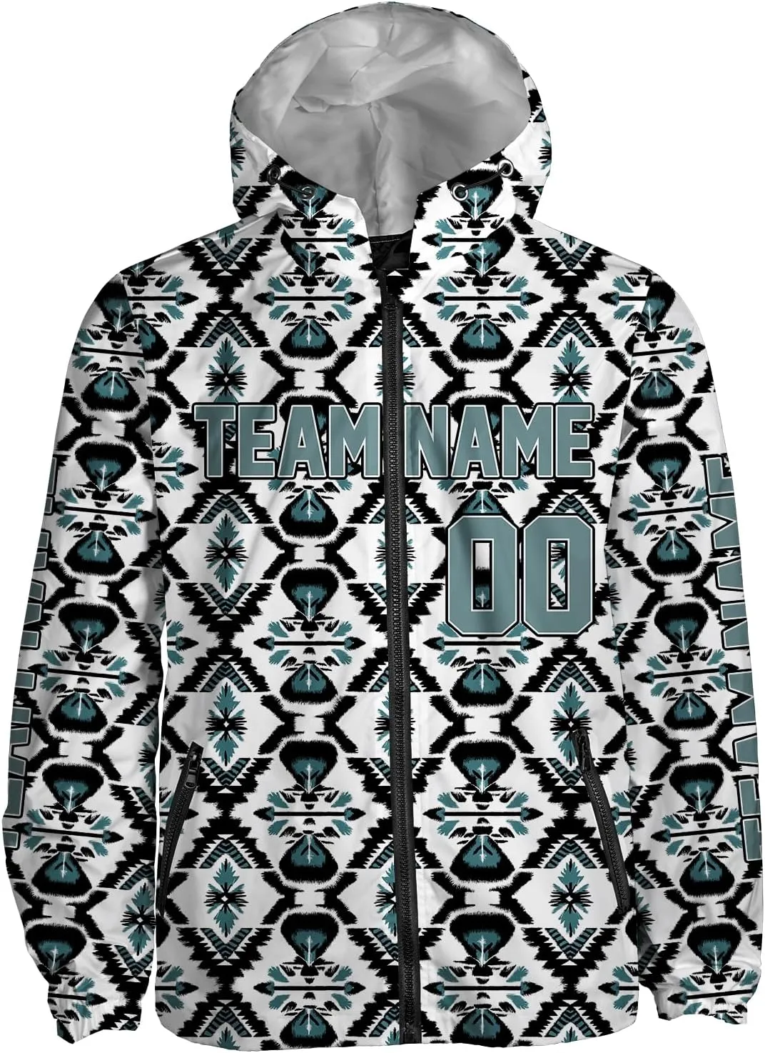 Custom Rain Jacket Women Men, Water Resistant Athletic Running Hooded Lightweight Jacket Windbreaker