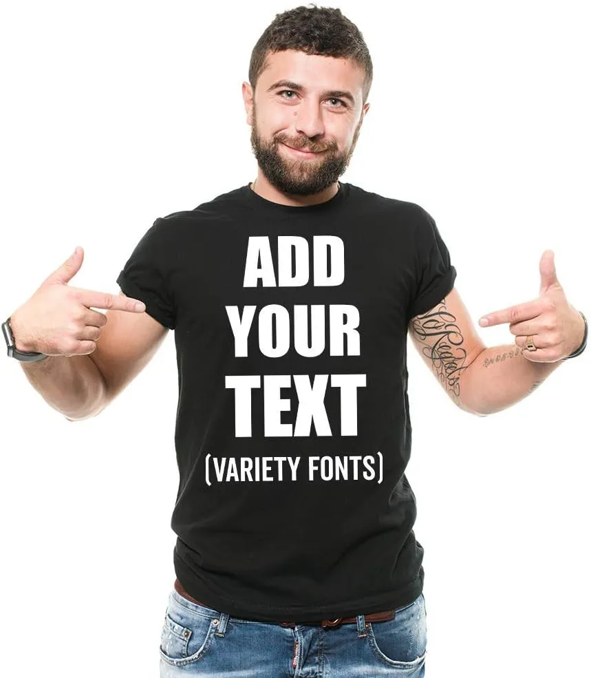 Custom T-Shirt Add Your Text Personalized T Shirt for Men & Women Cotton Tee