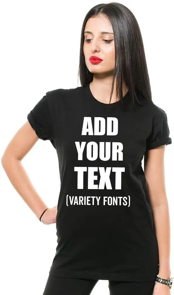 Custom T-Shirt Add Your Text Personalized T Shirt for Men & Women Cotton Tee