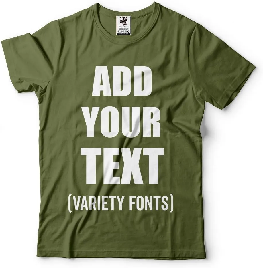 Custom T-Shirt Add Your Text Personalized T Shirt for Men & Women Cotton Tee