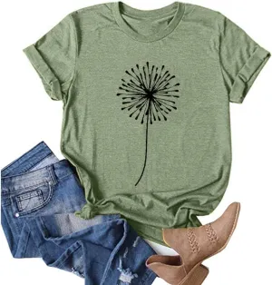 Cute T Shirts for Girls 10-12 Years Old Crew Neck Casual Floral Sunflower Tops Short Sleeve Tees Shirts Cotton Blouses