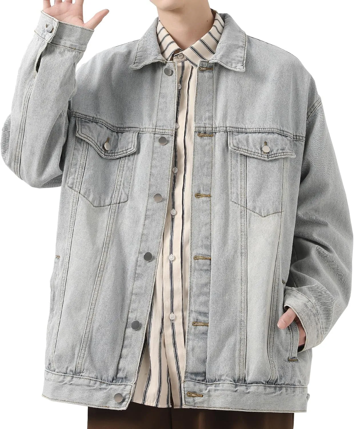 DAVID.ANN Men's Trucker Coat Denim Jackets