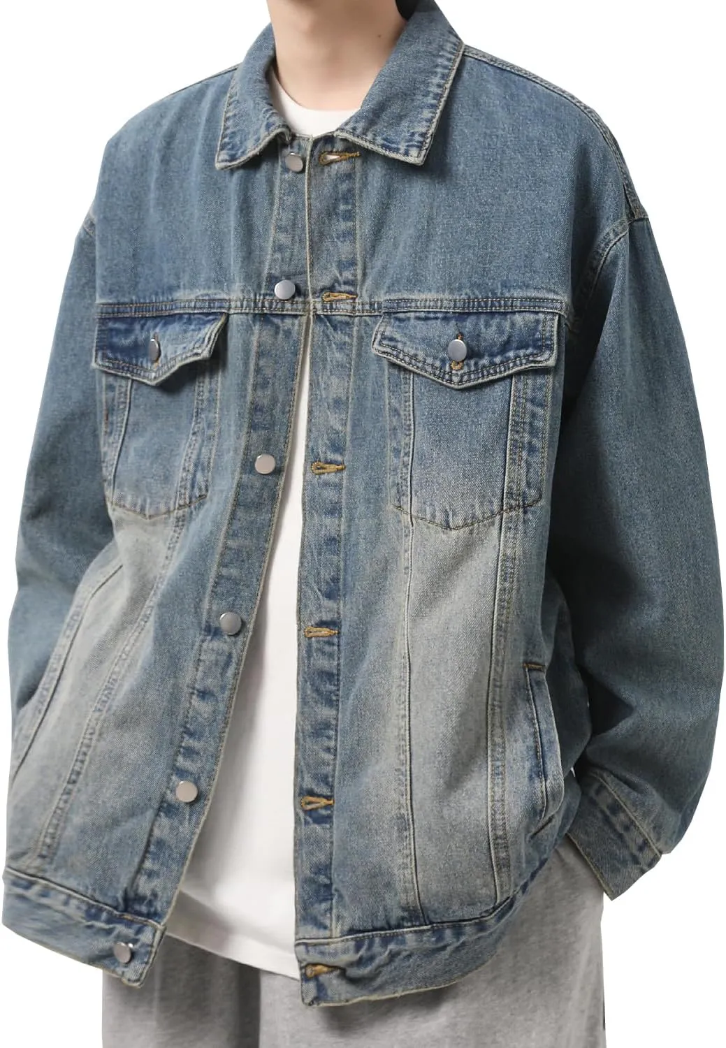 DAVID.ANN Men's Trucker Coat Denim Jackets
