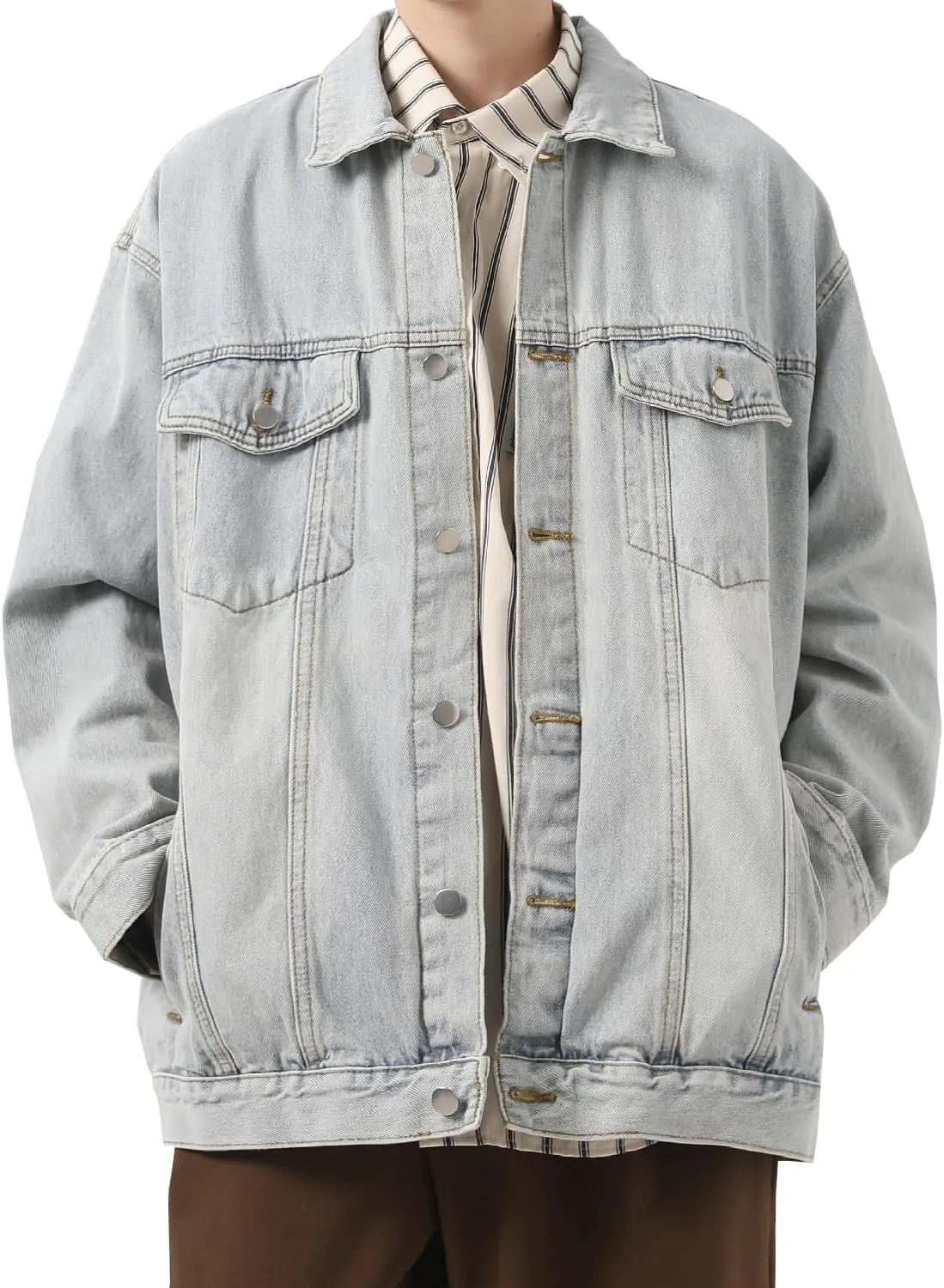 DAVID.ANN Men's Trucker Coat Denim Jackets