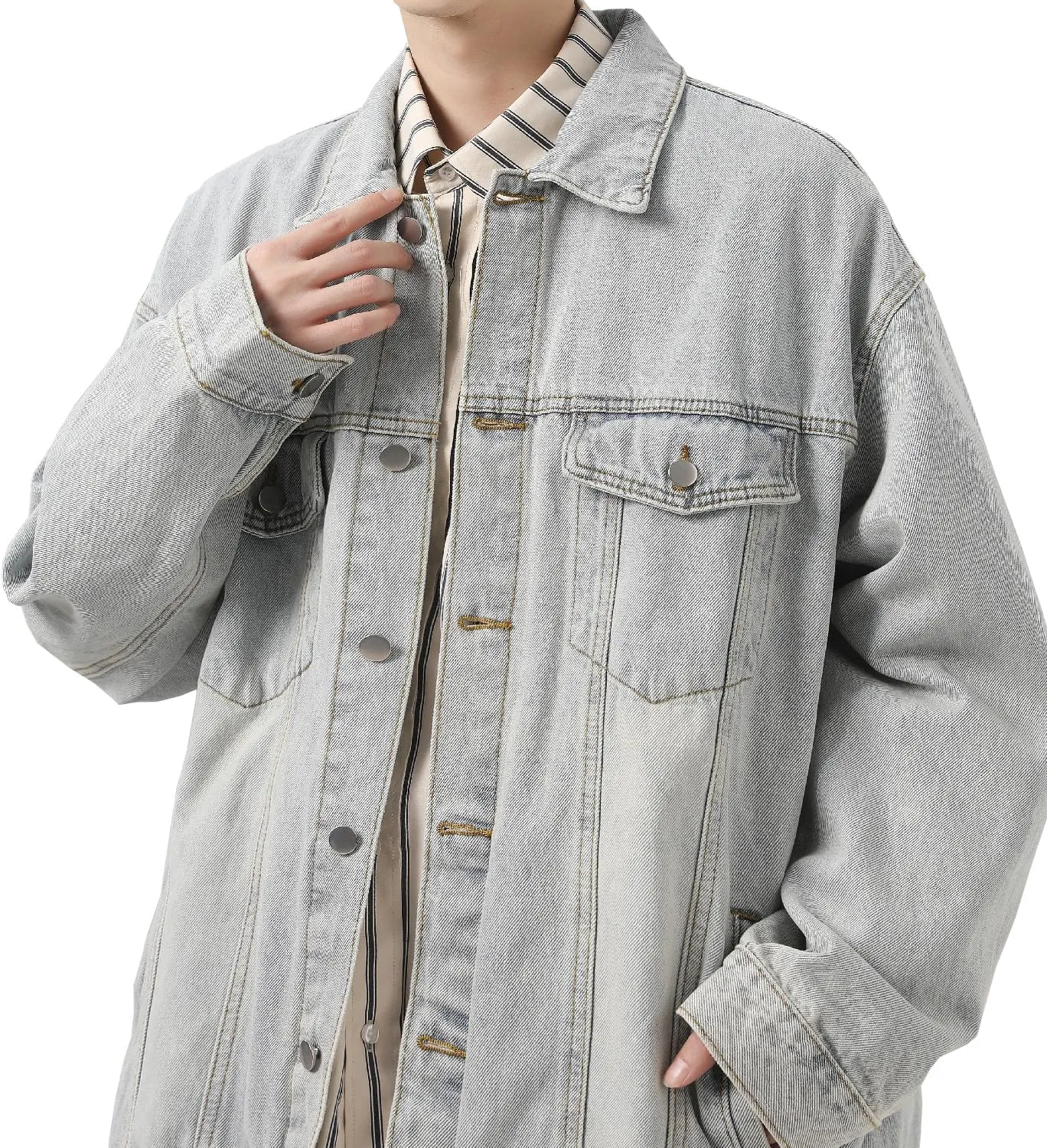 DAVID.ANN Men's Trucker Coat Denim Jackets
