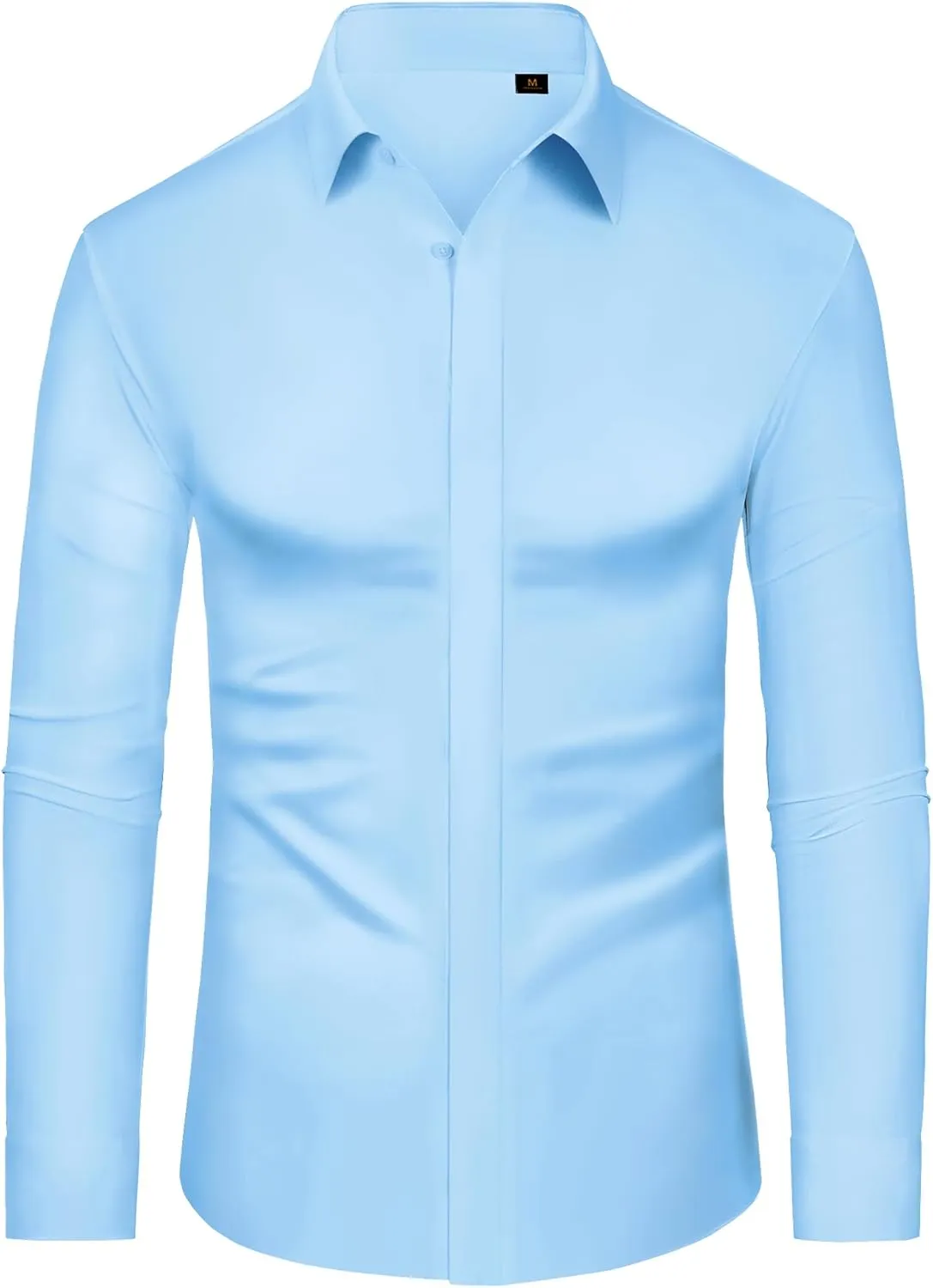DEMEANOR Stretch Mens Dress Shirts Long Sleeve Slim Fit Dress Shirts for Men Button Down Dress Shirts Wrinkle Free