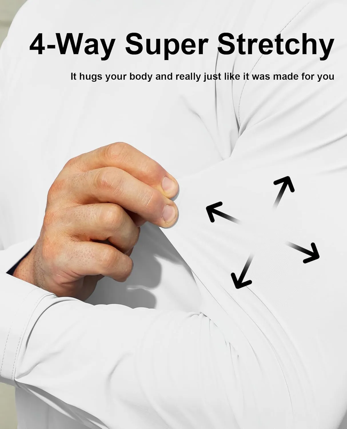DEMEANOR Stretch Mens Dress Shirts Long Sleeve Slim Fit Dress Shirts for Men Button Down Dress Shirts Wrinkle Free