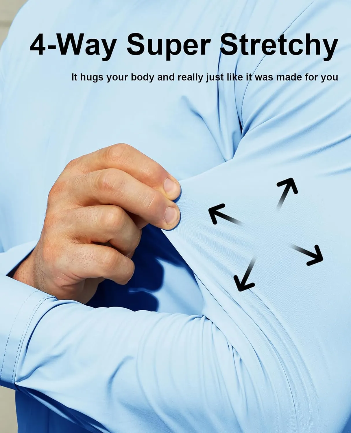 DEMEANOR Stretch Mens Dress Shirts Long Sleeve Slim Fit Dress Shirts for Men Button Down Dress Shirts Wrinkle Free