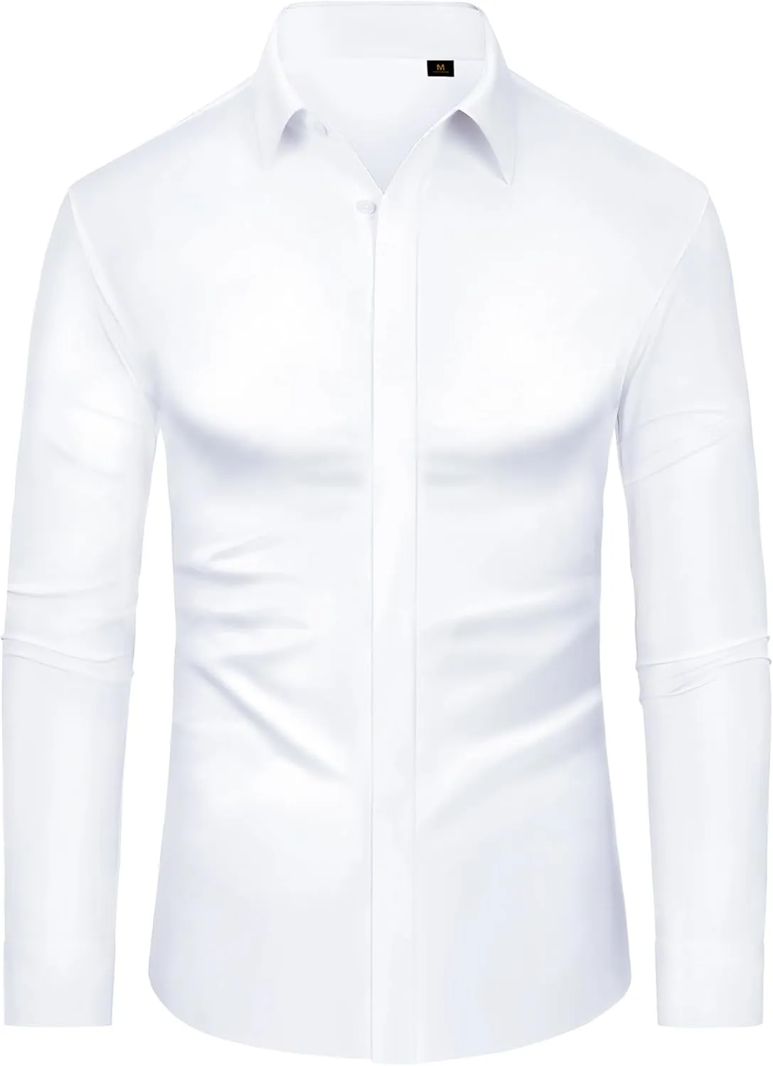 DEMEANOR Stretch Mens Dress Shirts Long Sleeve Slim Fit Dress Shirts for Men Button Down Dress Shirts Wrinkle Free