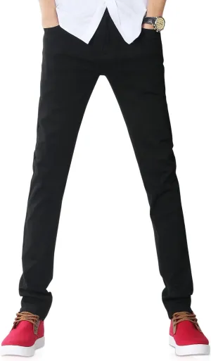 Demon&Hunter Men's Black Skinny Fit Stretch Jeans S8020(34)