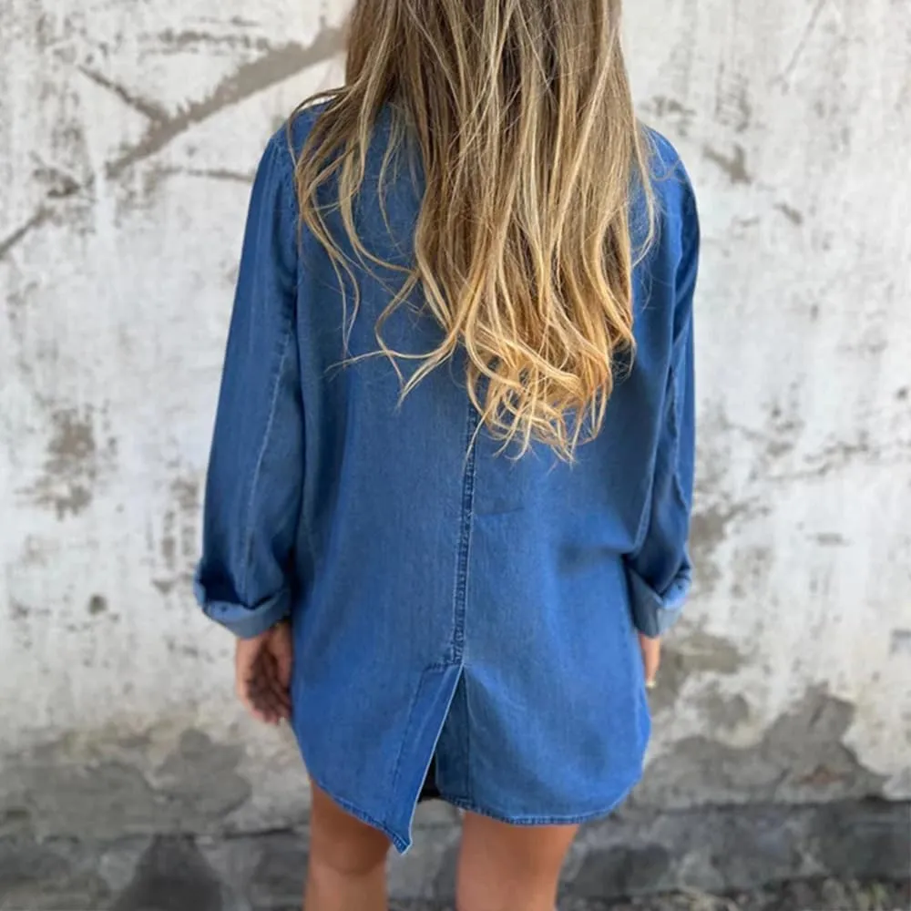 Denim Blazer for Women Oversized Jean Jacket Business Casual Button Down Long Sleeve Jackets Blazers Shacket Coats