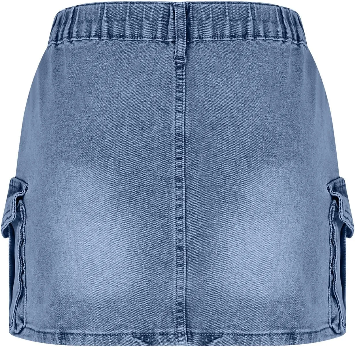 Denim Cargo Skirt Women Button Mini Skirt with Pockets Y2k Bodycon 2025 Trendy Jean Short Skirts