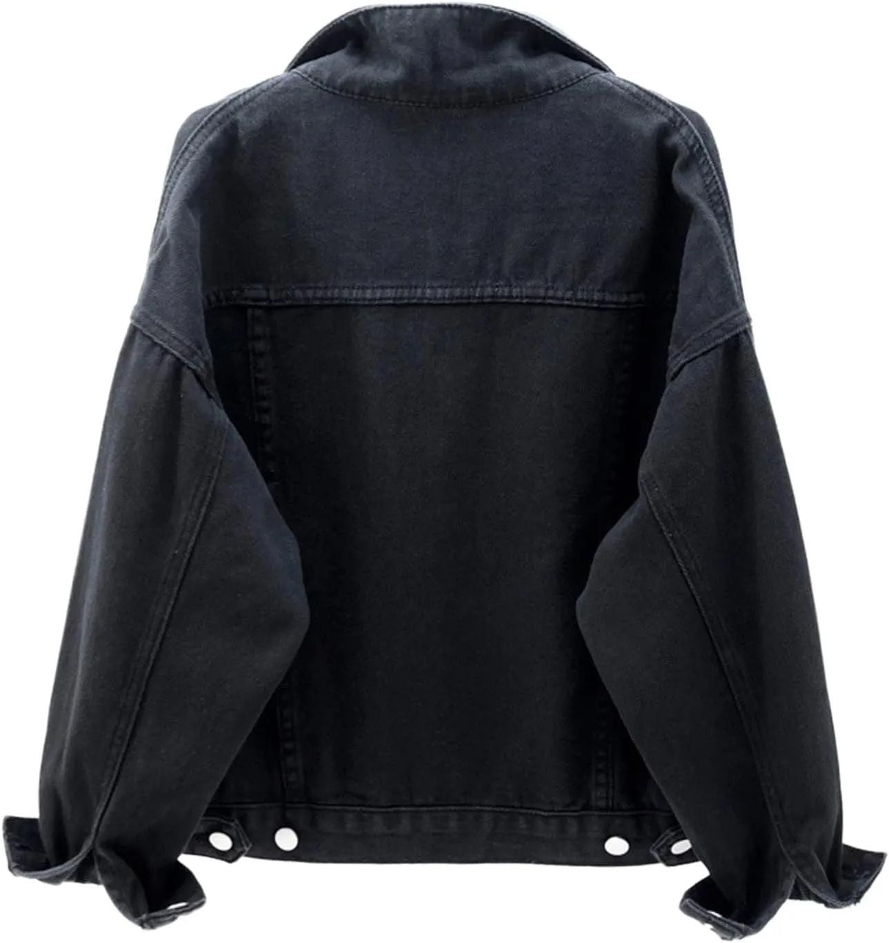 Denim Jacket for Women Cargo Pocket Cropped Jean Jackets Oversized Trucker Shacket Relaxed Fit Casual Jean Jacket