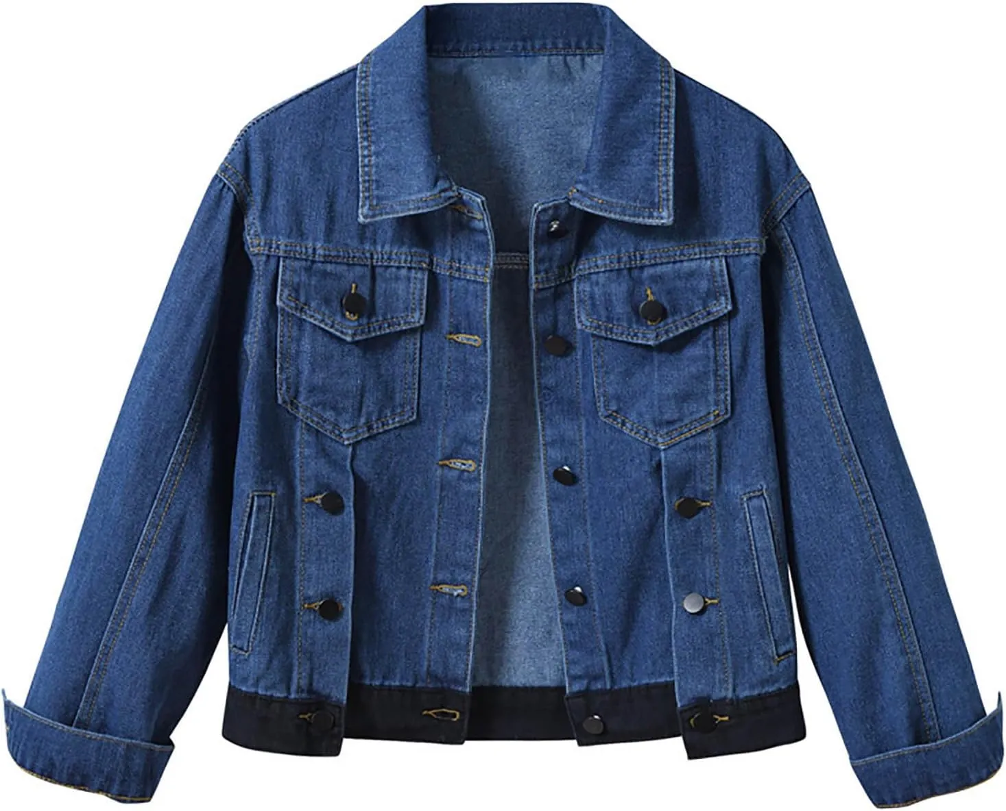 Denim Jackets for Women Trendy 2024 Fall Fashion Jean Coats Plus Size Button Down Shacket with Pockets Trucker Jacket