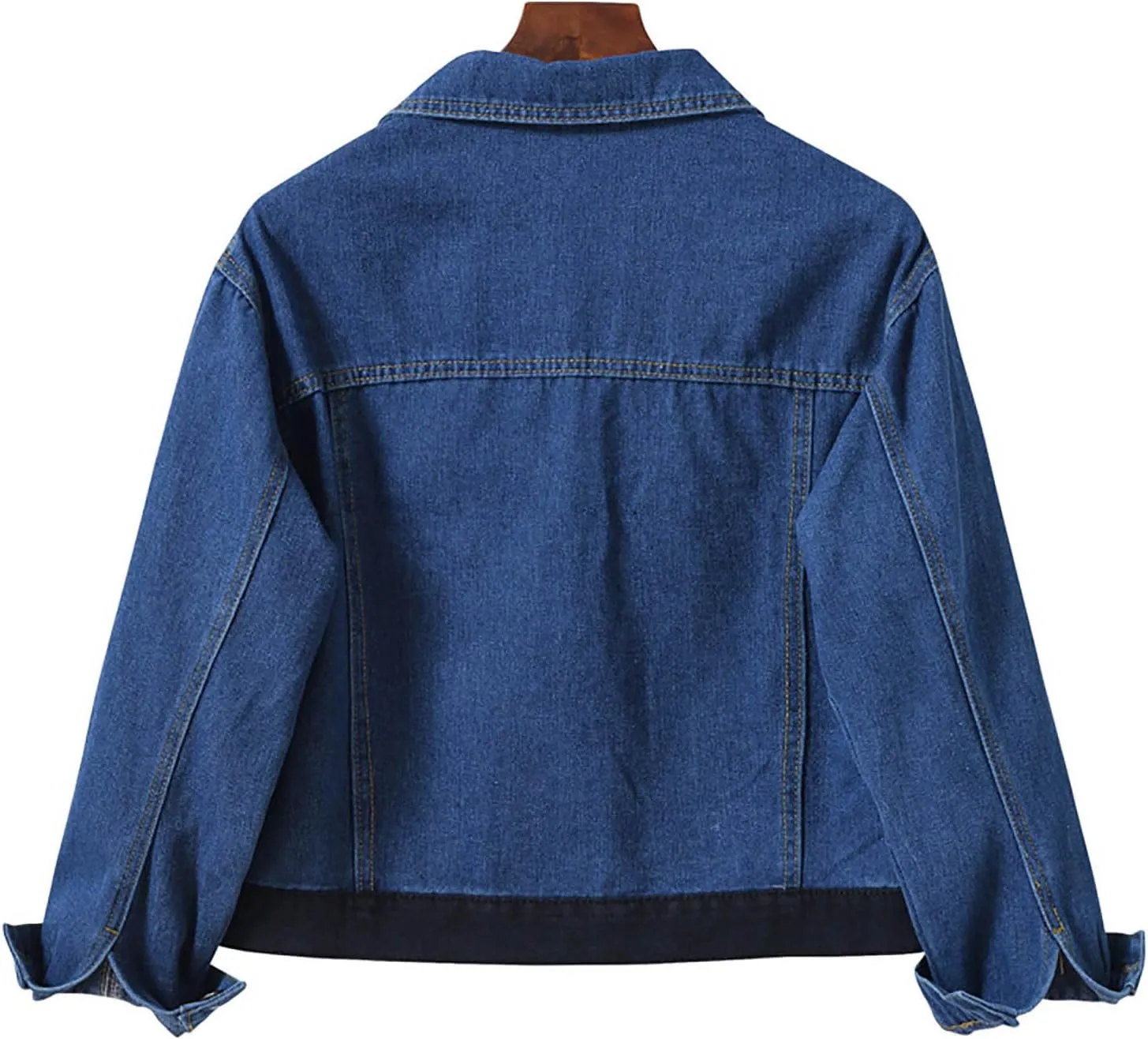 Denim Jackets for Women Trendy 2024 Fall Fashion Jean Coats Plus Size Button Down Shacket with Pockets Trucker Jacket