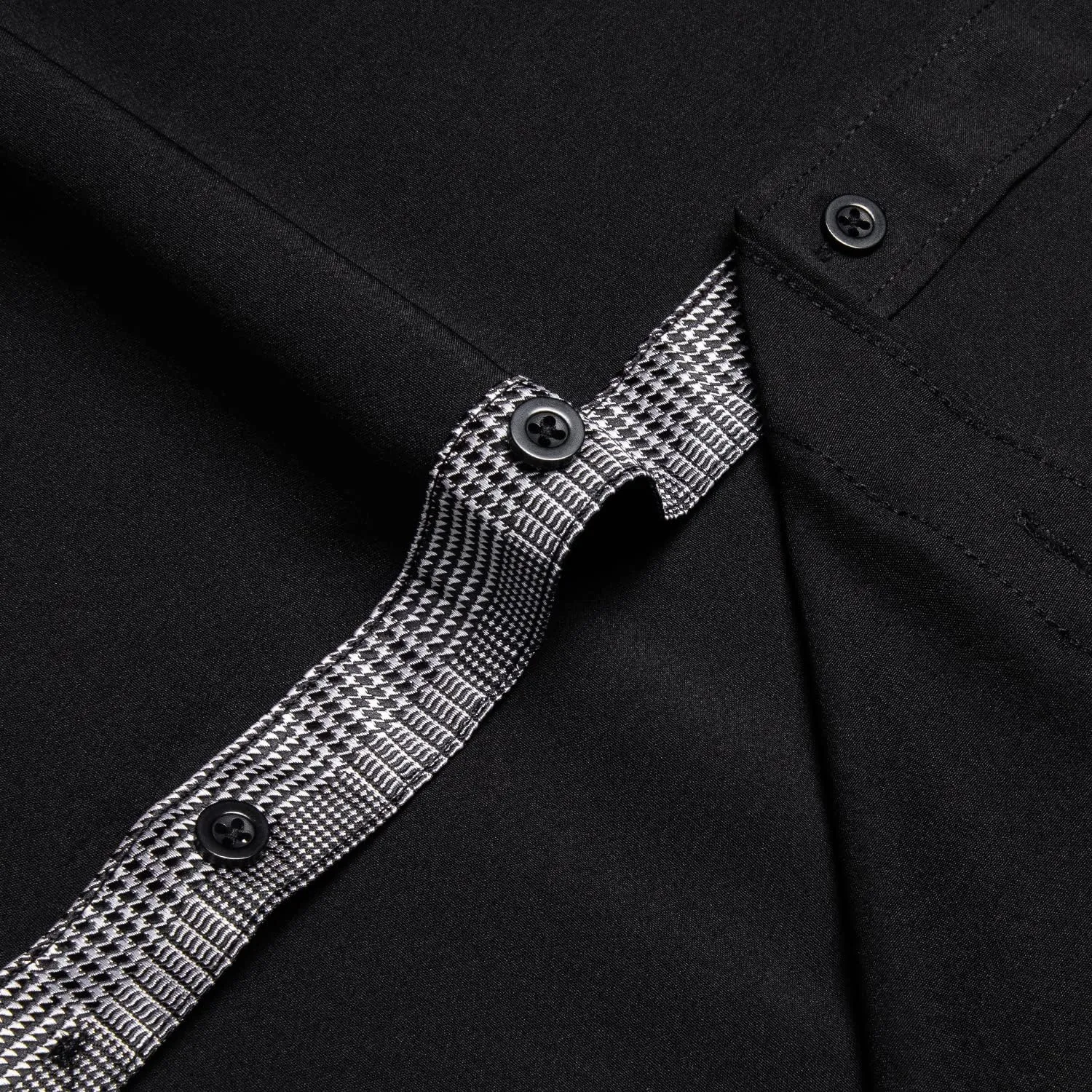 DiBanGu Mens Dress Shirts Solid Long Sleeve Button Down Shirts Regular Fit Inner Contrast Formal Shirts Wedding Business