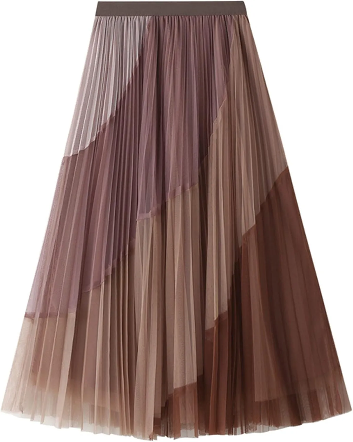 Dirholl Women's A-Line Fairy Elastic Waist Polyester Spandex Midi Skirt