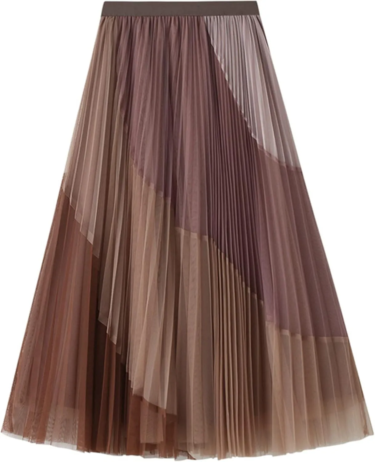 Dirholl Women's A-Line Fairy Elastic Waist Polyester Spandex Midi Skirt