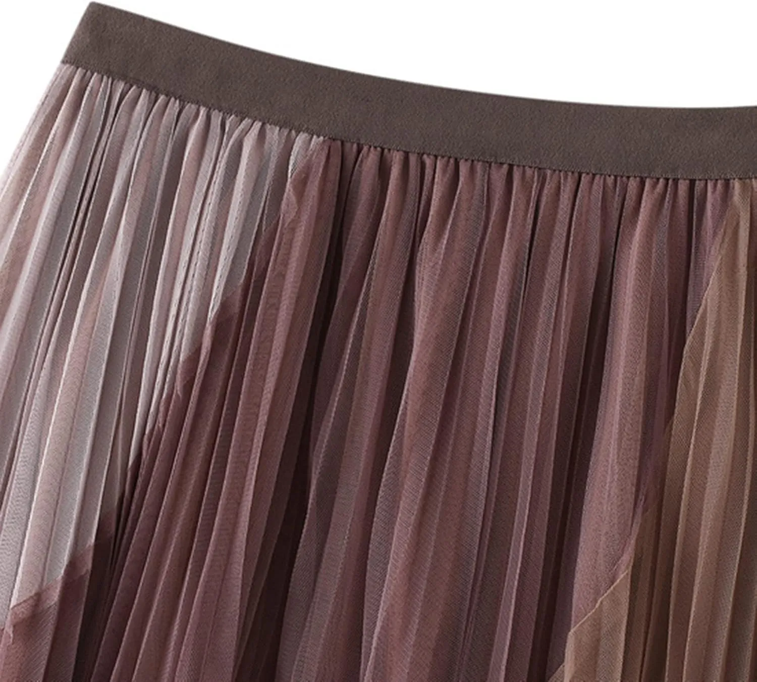 Dirholl Women's A-Line Fairy Elastic Waist Polyester Spandex Midi Skirt