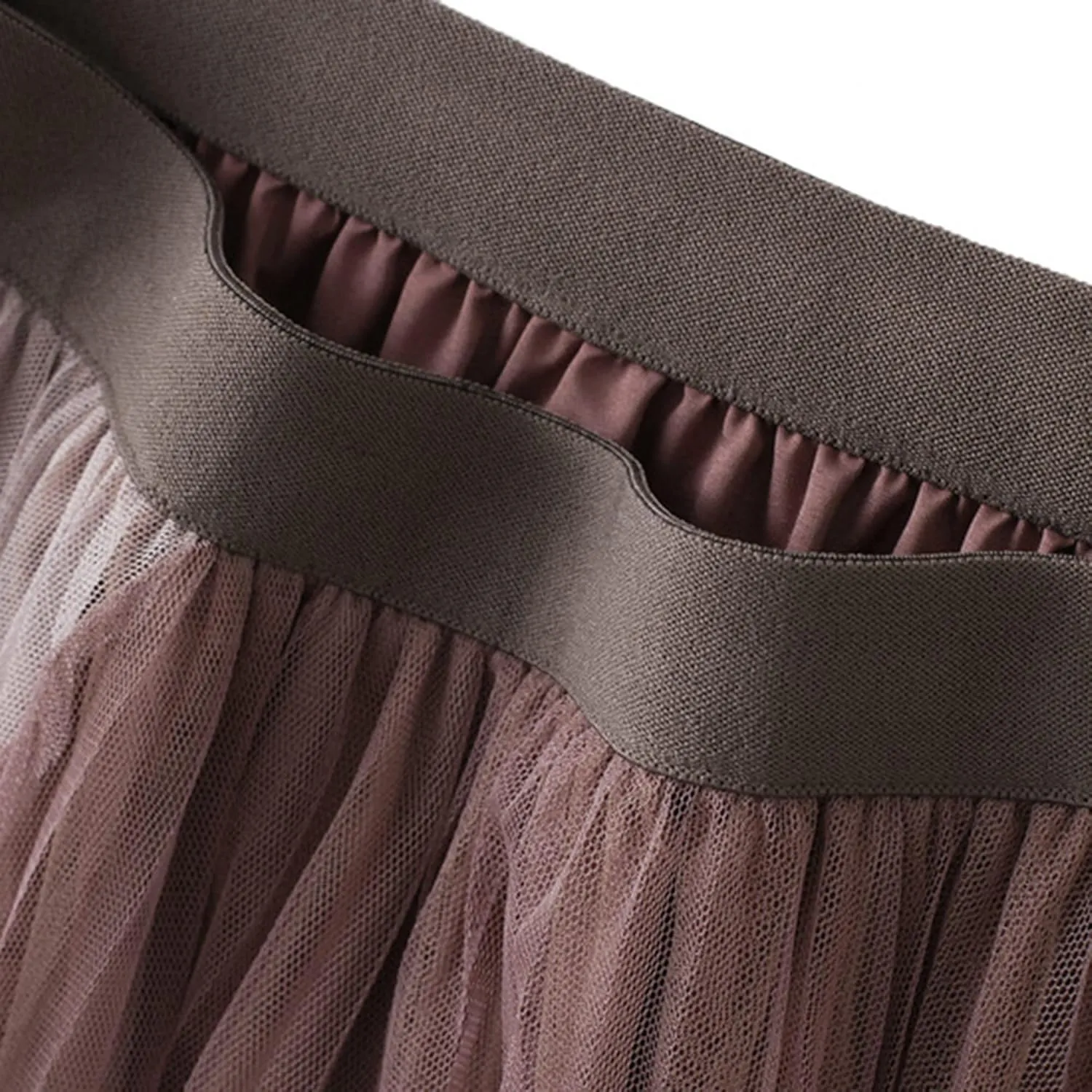 Dirholl Women's A-Line Fairy Elastic Waist Polyester Spandex Midi Skirt