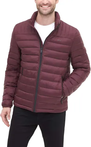 DKNY Men's Water Resistant Ultra Loft Quilted Packable Puffer Jacket