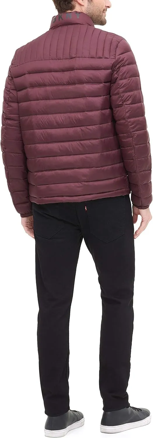 DKNY Men's Water Resistant Ultra Loft Quilted Packable Puffer Jacket