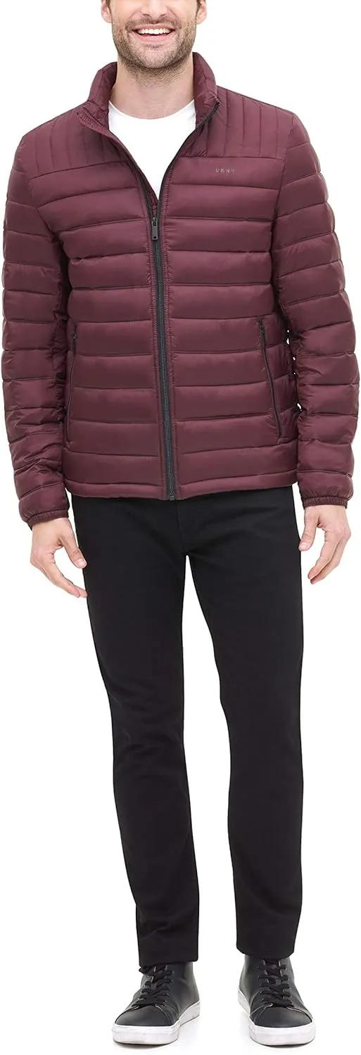 DKNY Men's Water Resistant Ultra Loft Quilted Packable Puffer Jacket