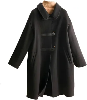 Dndrdhfb Women's Casual Long Coat Loose Wool Blend Coat Oversized Pea Coat
