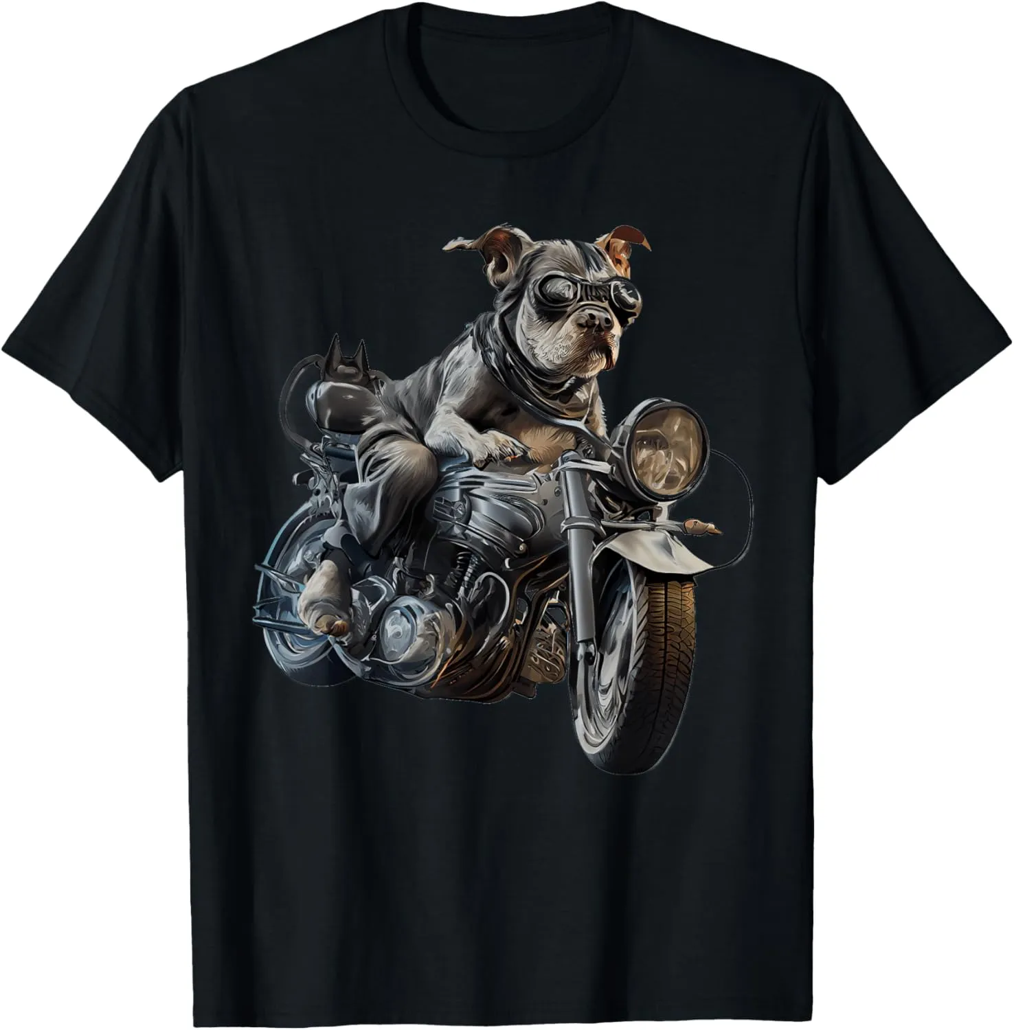 Dog Biker Motorcycle Funny Graphic Tees Men Women Boys Girls T-Shirt