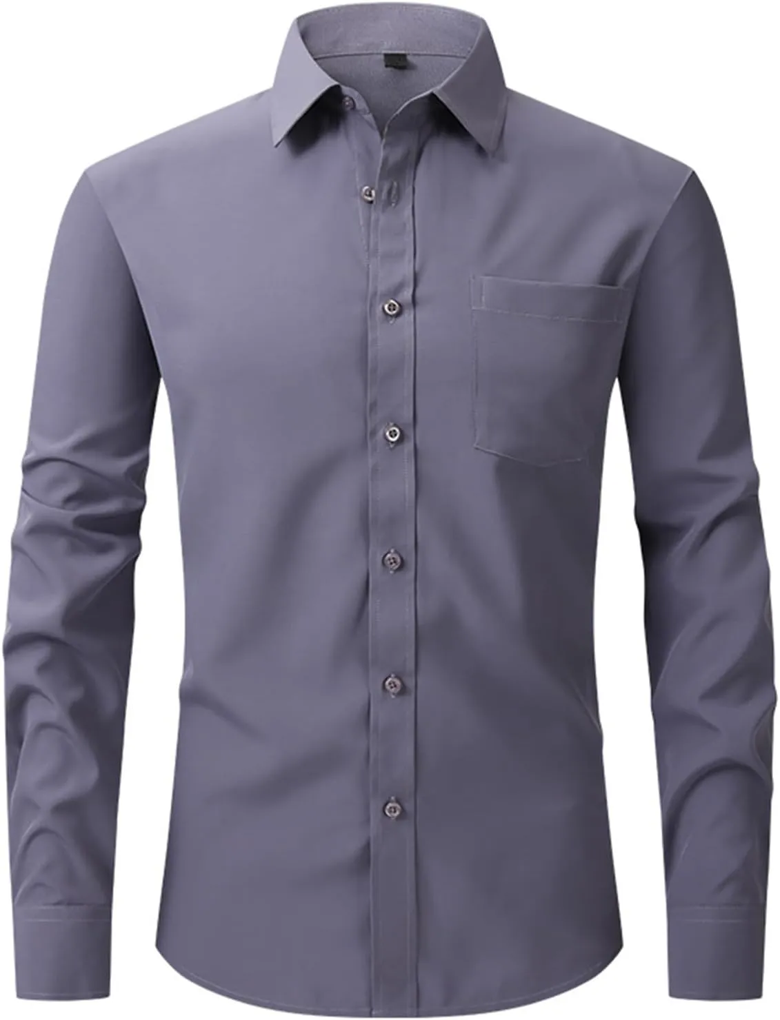 Dress Shirts for Men Casual Long Sleeve Button Down Shirts Wrinkle-Free Stretch Slim Fit Formal Business Blouse Tunic