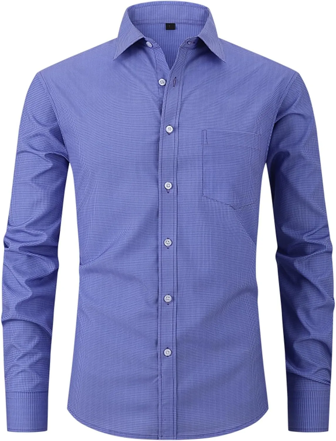 Dress Shirts for Men Casual Long Sleeve Button Down Shirts Wrinkle-Free Stretch Slim Fit Formal Business Blouse Tunic