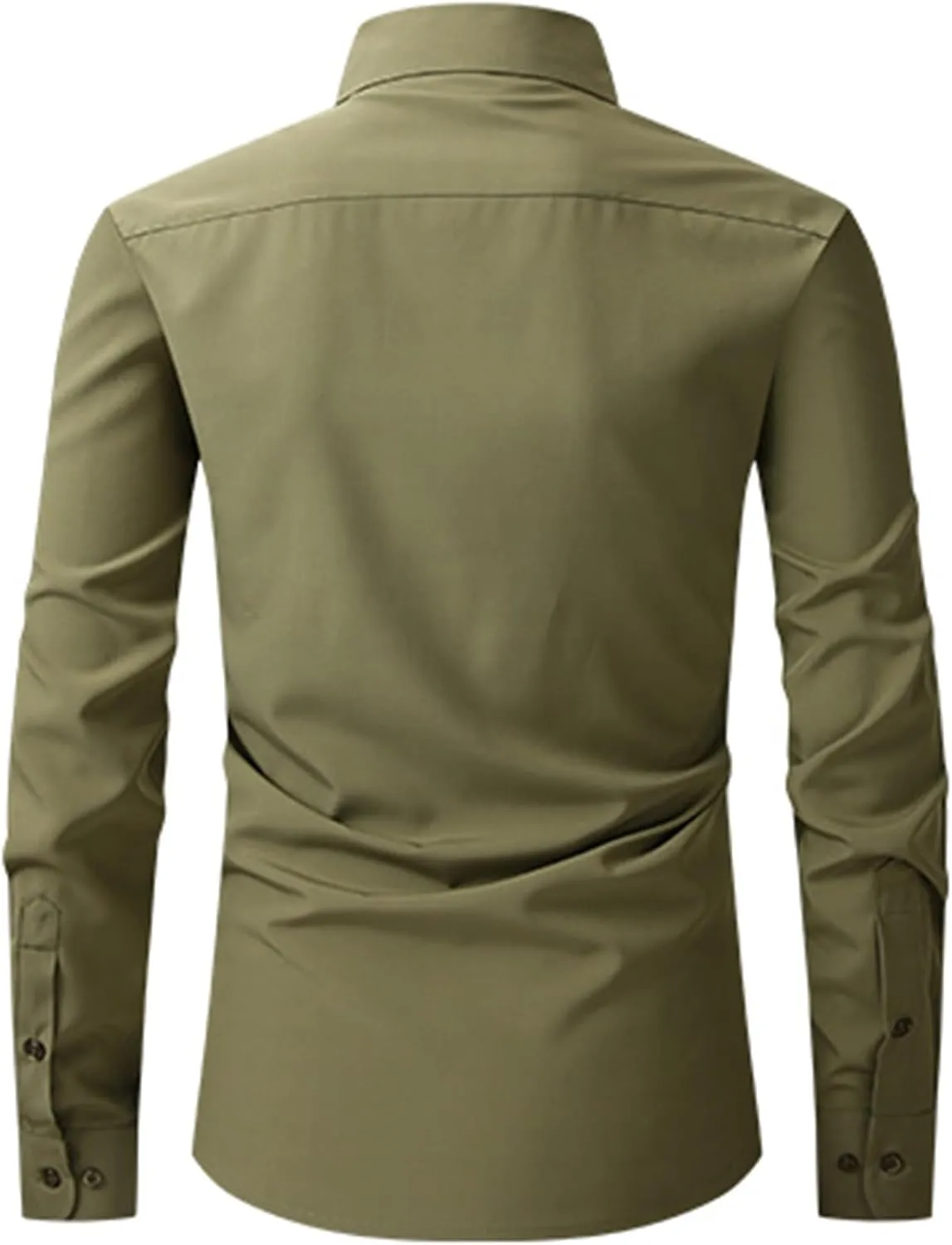 Dress Shirts for Men Casual Long Sleeve Button Down Shirts Wrinkle-Free Stretch Slim Fit Formal Business Blouse Tunic