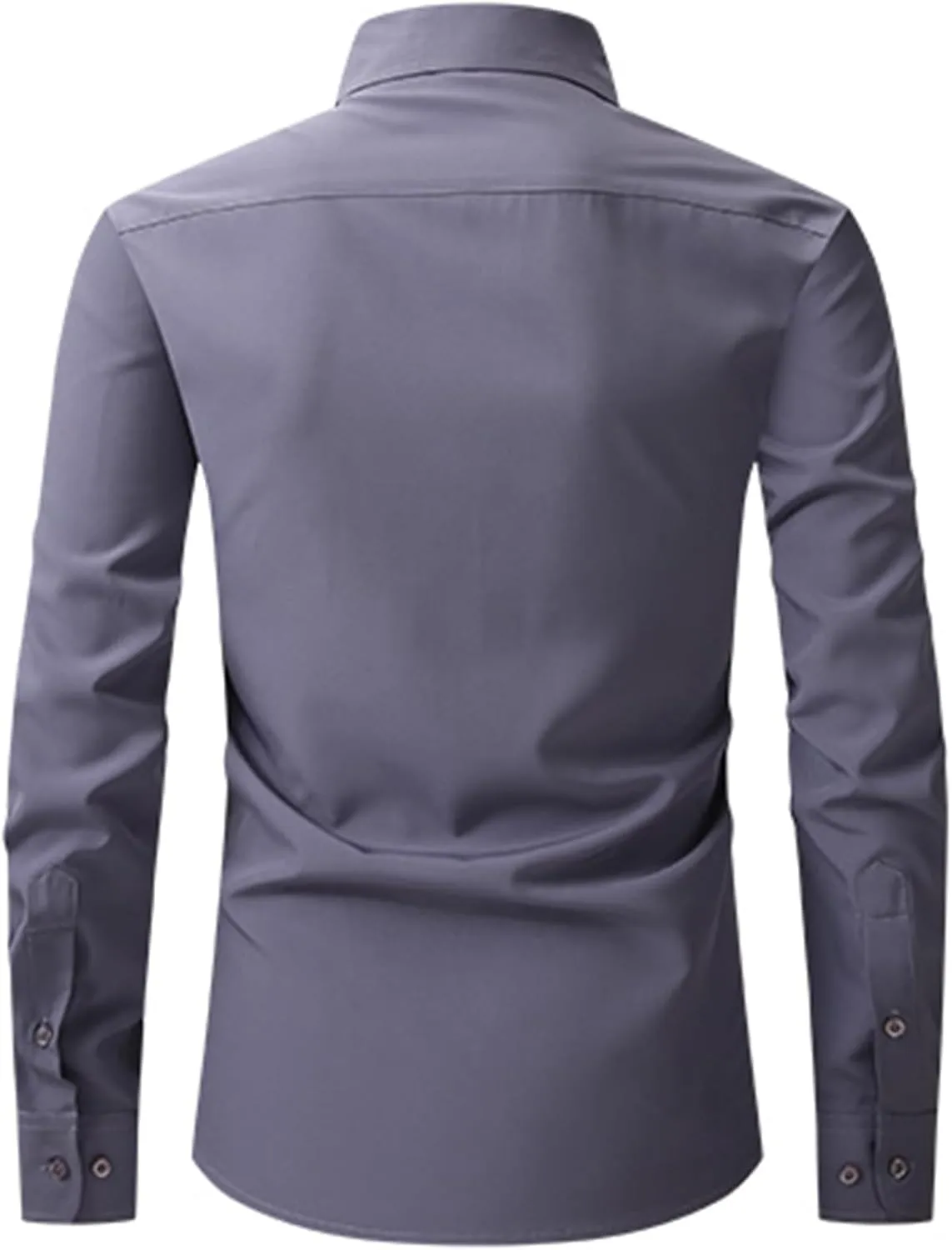 Dress Shirts for Men Casual Long Sleeve Button Down Shirts Wrinkle-Free Stretch Slim Fit Formal Business Blouse Tunic