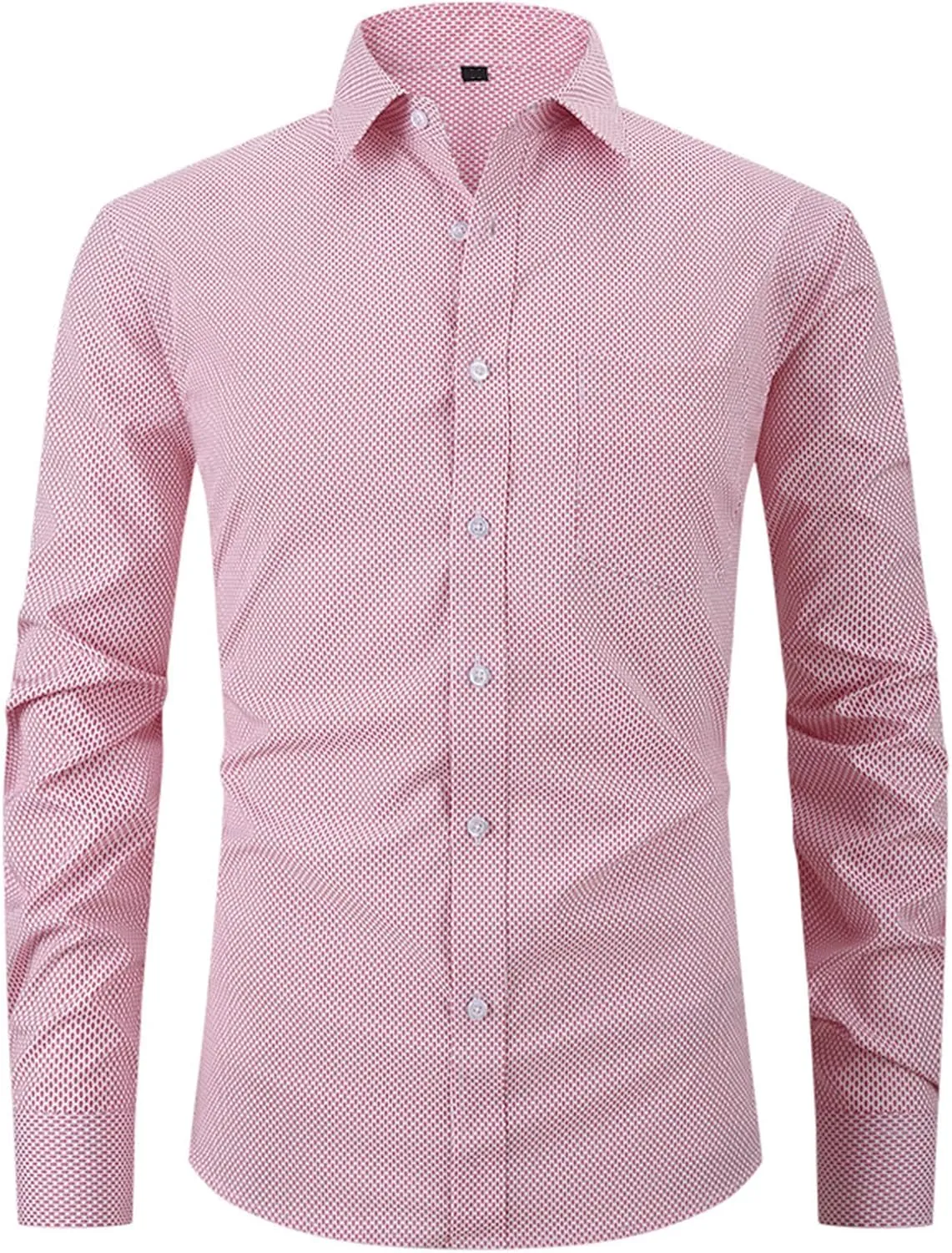 Dress Shirts for Men Casual Long Sleeve Button Down Shirts Wrinkle-Free Stretch Slim Fit Formal Business Blouse Tunic