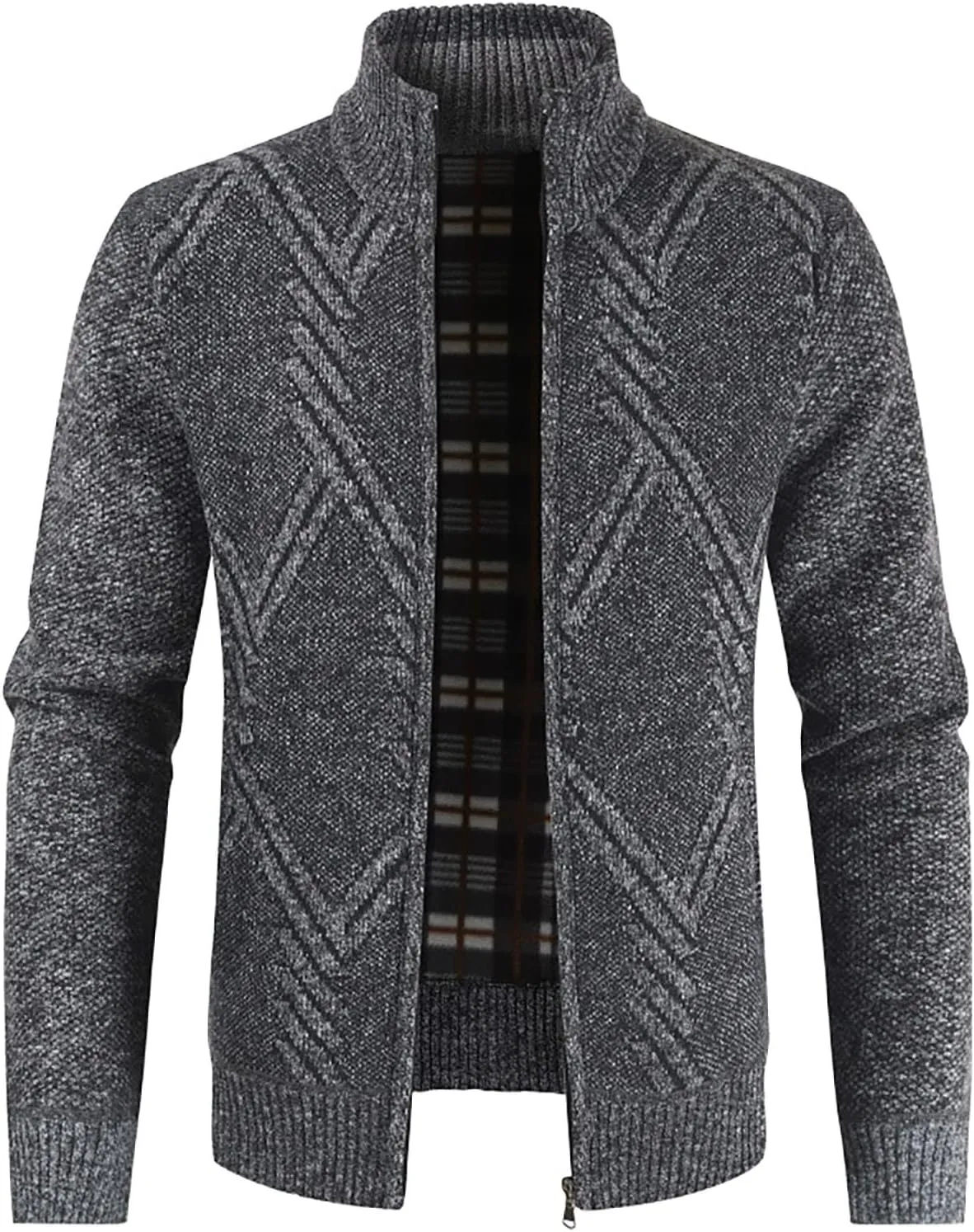 DuDubaby Autumn and Winter Men's Fashion Loose Cardigan Warm Lapel Hooded Jacket Sweater
