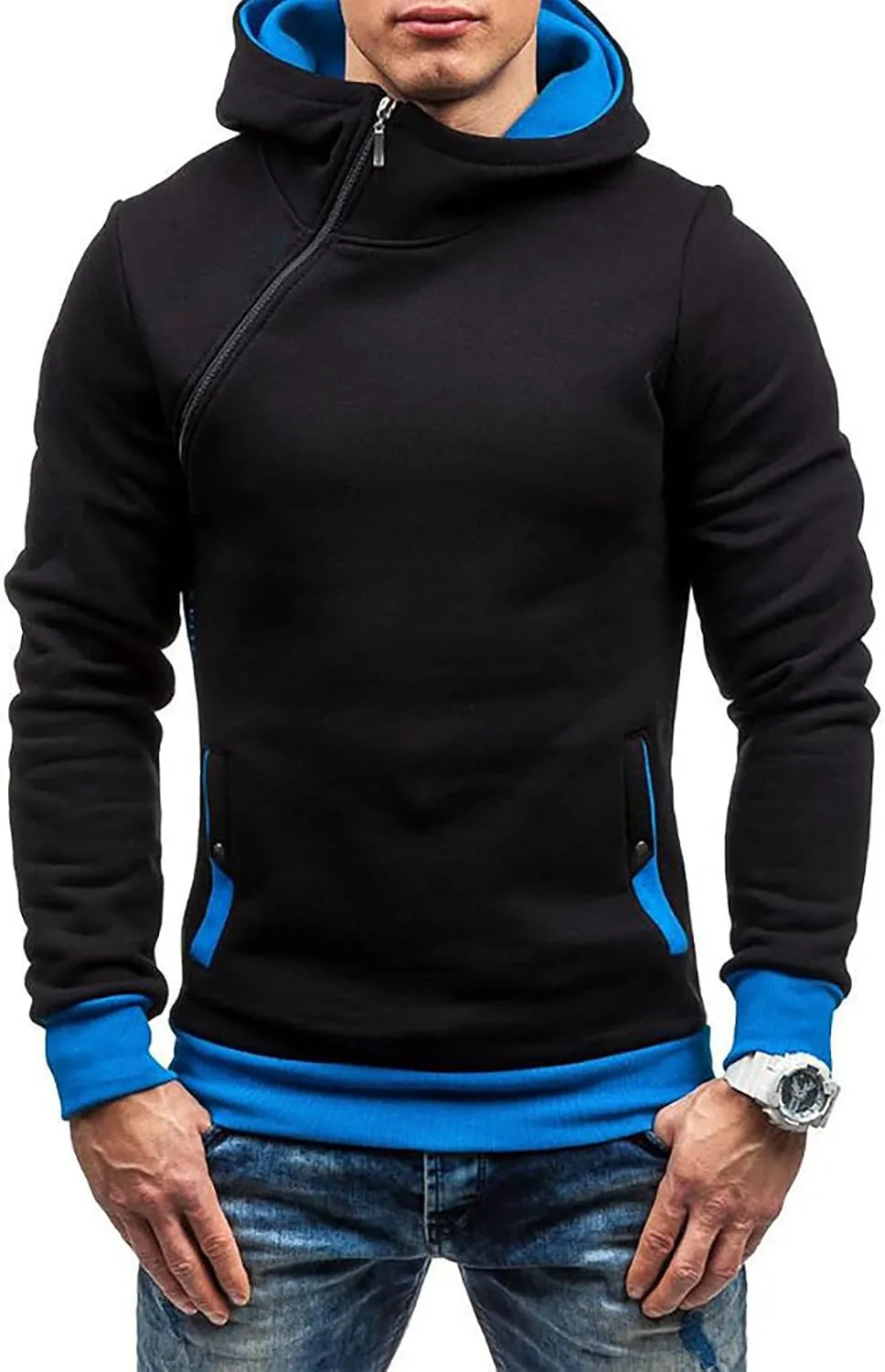 Dudubaby Fleece Hoodies For Men Men'S Casual Camouflage Sports Sweatshirt Long Sleeve Zipper Hooded Jacket Coat