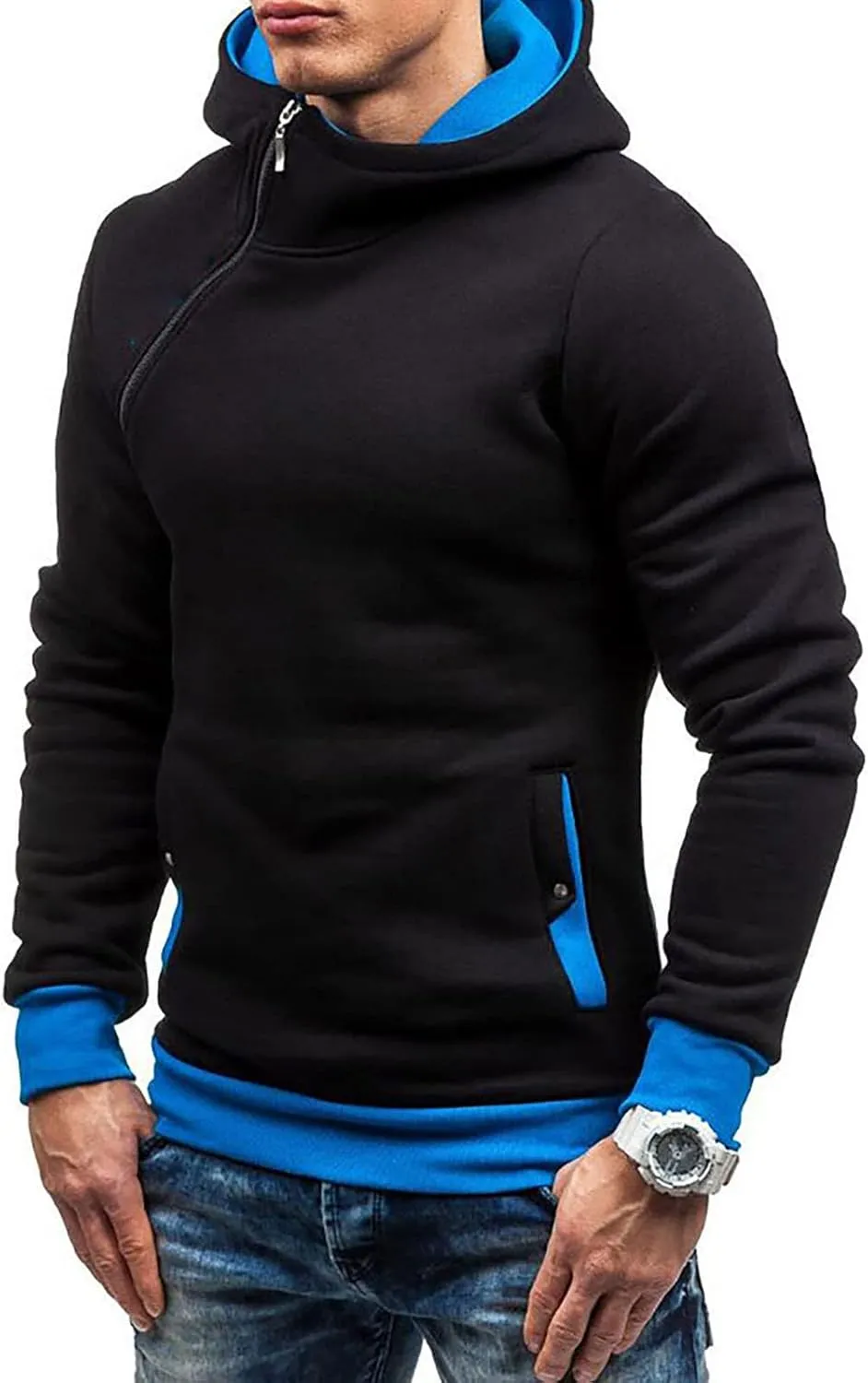 Dudubaby Fleece Hoodies For Men Men'S Casual Camouflage Sports Sweatshirt Long Sleeve Zipper Hooded Jacket Coat