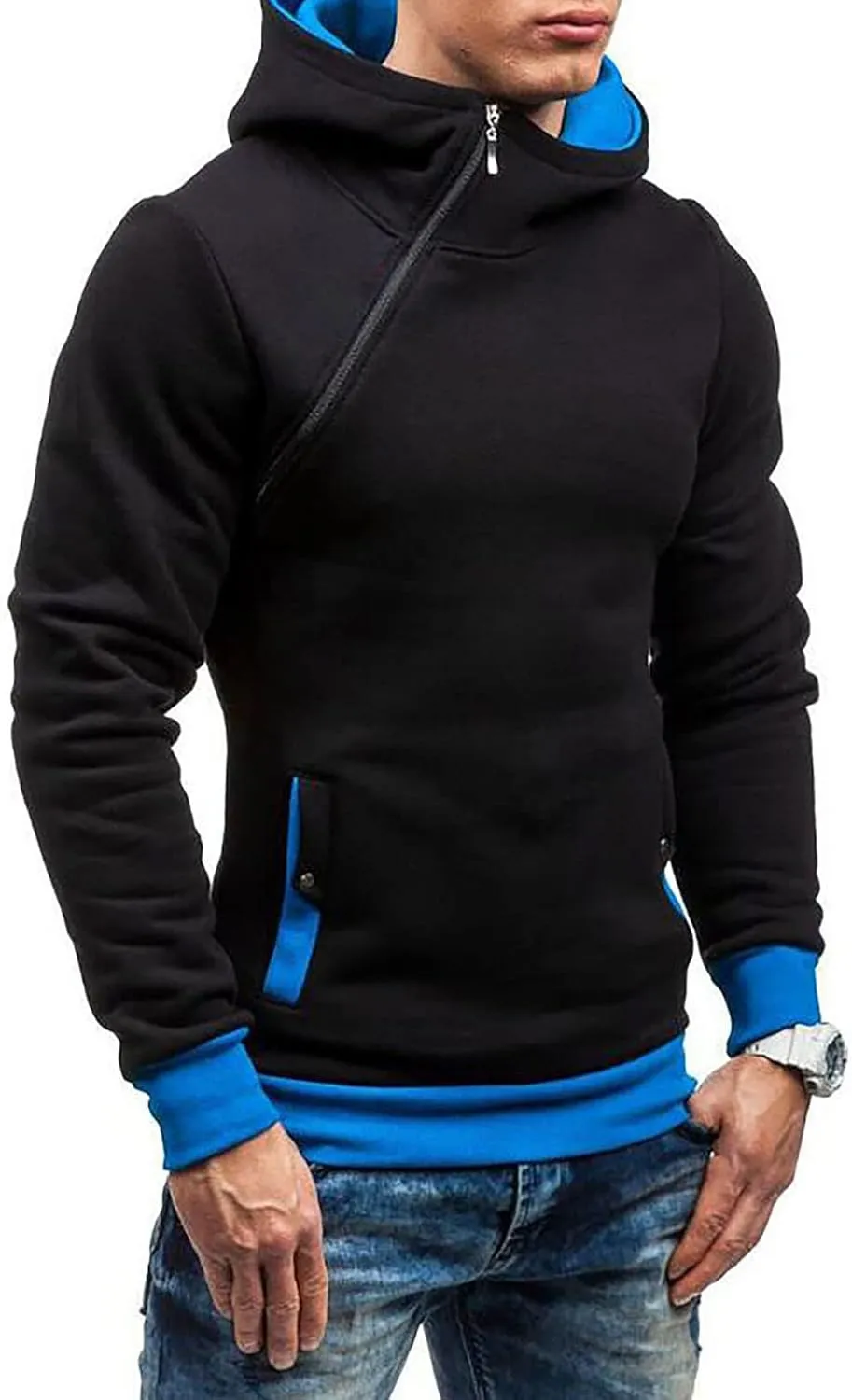 Dudubaby Fleece Hoodies For Men Men'S Casual Camouflage Sports Sweatshirt Long Sleeve Zipper Hooded Jacket Coat