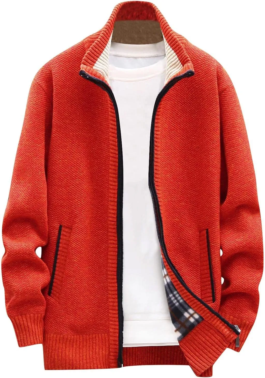 DuDubaby Ugly Sweater for Mens Autumn and Winter Fashion Loose Cardigan Warm Lapel Hooded Jacket Sweater