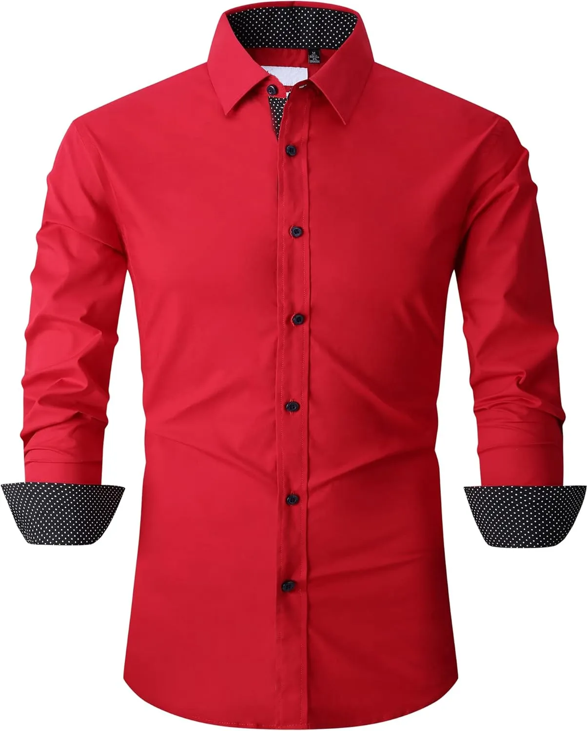 Esabel.C Mens Dress Shirts Wrinkle Free Regular Fit Casual Button Down Shirts