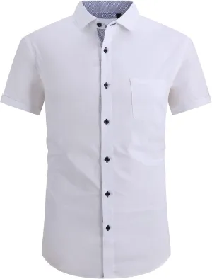 Esabel.C Mens Dress Shirts Wrinkle Free Regular Fit Casual Button Down Shirts