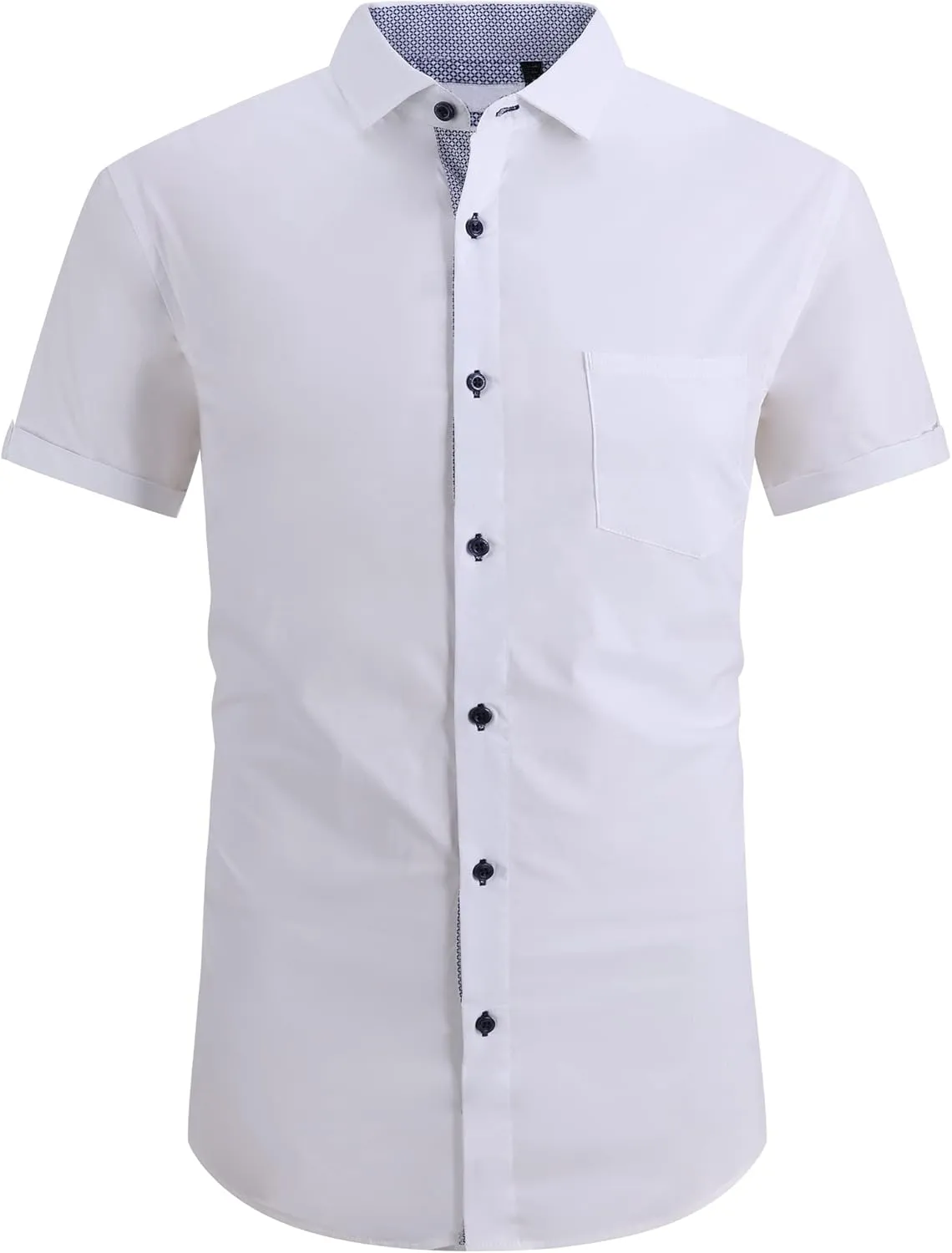 Esabel.C Mens Dress Shirts Wrinkle Free Regular Fit Casual Button Down Shirts