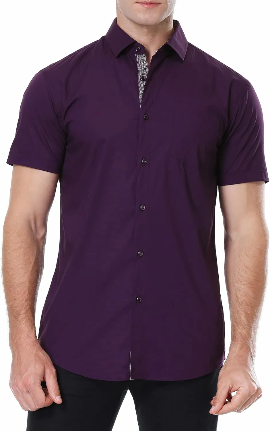 Esabel.C Mens Dress Shirts Wrinkle Free Regular Fit Casual Button Down Shirts