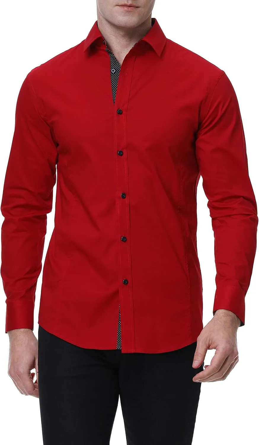 Esabel.C Mens Dress Shirts Wrinkle Free Regular Fit Casual Button Down Shirts